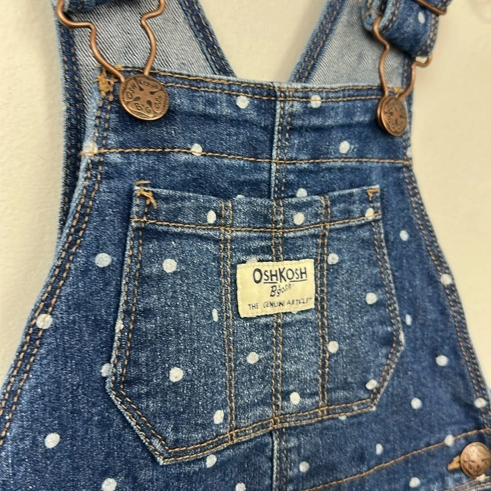Oshkosh B’gosh Girls Polka Dot Overalls Sz 2T